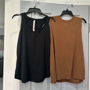 2 Lululemon shirts Black and Brown Sleeveless Tops